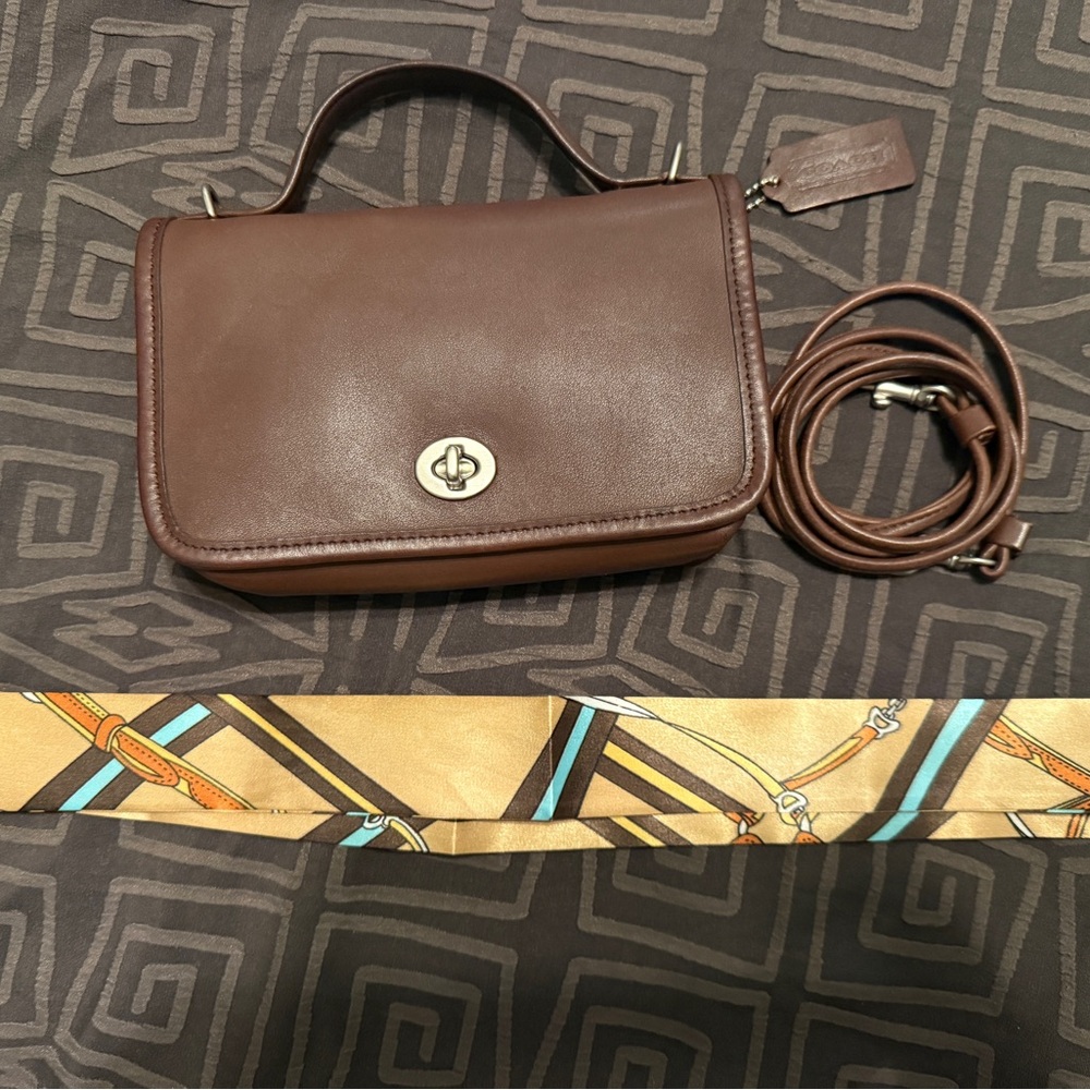 Coach Casino Bag Mahogany with Silver Hardware